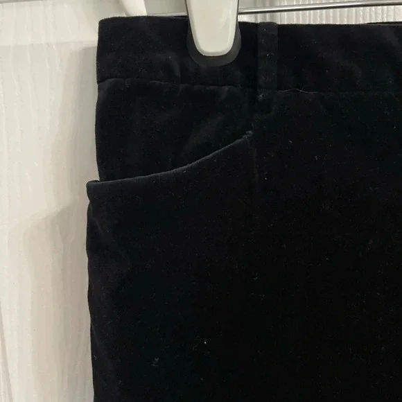 Chaps Petite Womens Pants Size 12P Black Velvet Straight Leg Casual Mid Rise - Picture 2 of 6